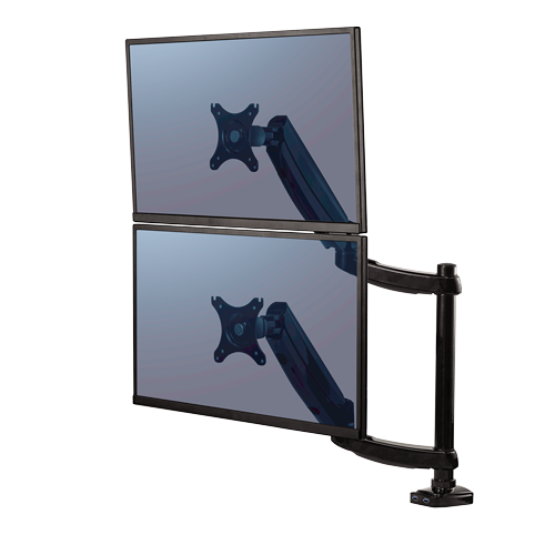 Braço para Dois Monitores na Vertical Platinum Series Cor Preta